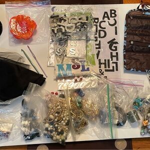 Bulk 3 pounds jewelry making and crafting supplies.